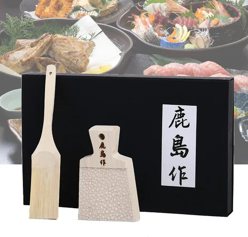 Rallador clásico japonés para wasabi y jengibre, rallador de wasabi, rallador tradicional de Wasabi con cepillo de bambú (pequeño)
