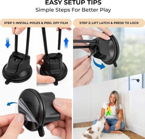 Miniatura 3 de 9 piezas Juguetes interactivos para gatos de interior Juguetes para gatos de interior con ventosa Juguetes para gatos de interior para caza de Base