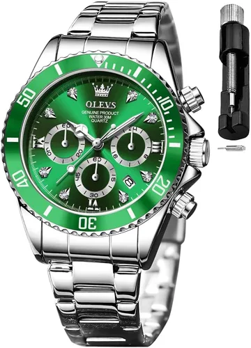 Miniatura 17 de OLEVS - Reloj de mujer de moda, reloj de vestir con diamantes, para mujer, analógico, de cuarzo, acero inoxidable, impermeable, luminoso, con fecha