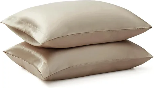Miniatura 35 de Ersmak Juego de 2 fundas de almohada de satén estándar, ultra suaves y sedosas para cabello y piel, resistentes a las arrugas a la decoloración