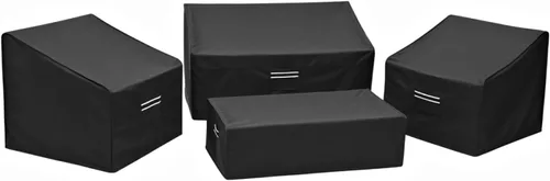 Miniatura 9 de loriano Juego de fundas para muebles de patio, 4 piezas de fundas impermeables para muebles de exterior, 600D de alta resistencia, juego de fundas