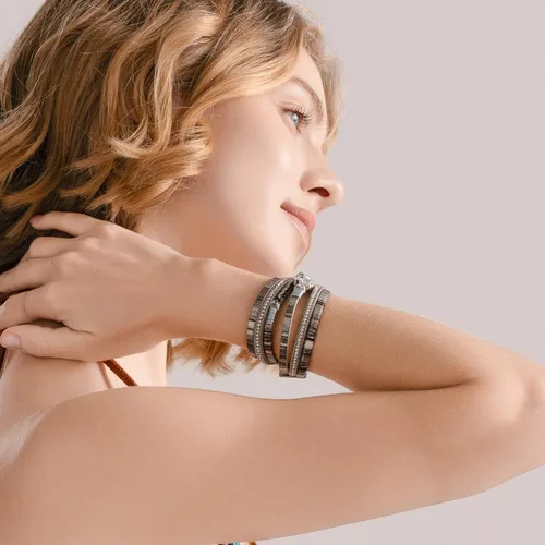 Miniatura 236 de FANCY SHINY - Pulsera de cuero estilo bohemio, pulsera de cuentas de cristal con cierre magnético, regalos de joyería para mujer