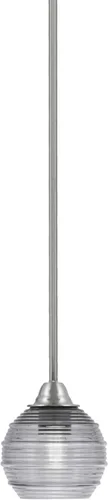 Miniatura 147 de Toltec Lighting Paramount - Mini colgante de 1 luz en acabado negro mate con cristal de arte perla de 7 pulgadas y estilo negro
