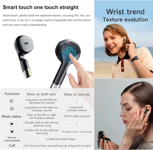 Miniatura 5 de Tuanzi D8Pro - Reloj inteligente TFT de 2.01 pulgadas con audífonos, reloj inteligente TWS, auriculares inalámbricos Bluetooth, monitor de salud