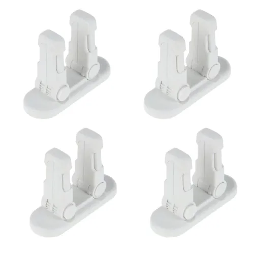 Miniatura 7 de Cerradura de palanca de puerta mejorada a prueba de niños (paquete de 2) evita que los niños pequeños abran puertas. ABS duradero con respaldo