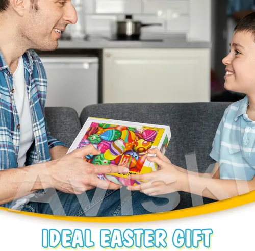 Miniatura 3 de Rompecabezas de Pascua con póster de referencia 1:1, rompecabezas festivos para adultos y niños - 500 piezas, juegos educativos con huevos