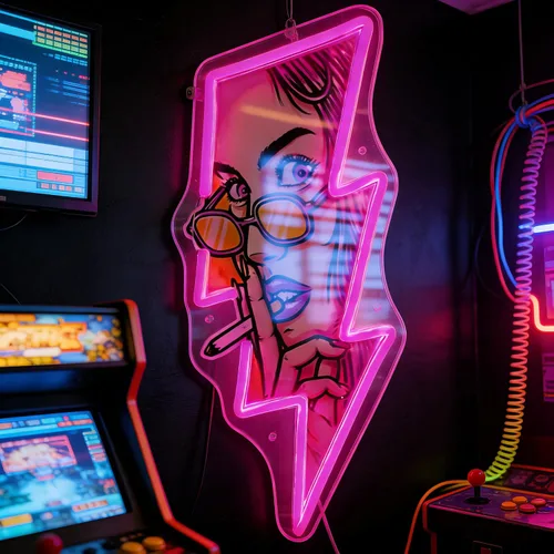 Miniatura 9 de Letrero de neón AK47Gun, arte de pared LED en forma de pistola, luz de neón LED alimentada por USB para decoración de pared en cueva de hombre, sala