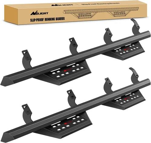 Miniatura 8 de Nilight Estribos para Wrangler JK 2007-2018 y Unlimited de 2 puertas, sistema de doble viga mejorado, escalón lateral, antideslizante, texturizado