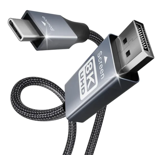 Miniatura 12 de BENFEI Cable USB-C a DisplayPort de 10 pies (8K a 60Hz 4K a 144 Hz), cable USB tipo C a DisplayPort [compatible con Thunderbolt 3/4/5] con iPhone 15