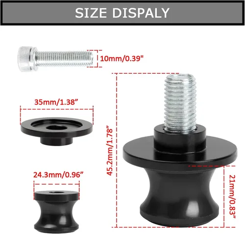 Miniatura 3 de PSLER Carretes de brazo oscilante de 0.394 pulgadas - M10 X1.25 - Carretes deslizantes de brazo oscilante CNC para EX250 EX300 EX500 EX650 ER-6F