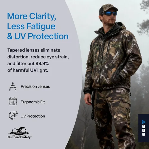 Miniatura 6 de Bullhead Safety Dorado - Lentes de seguridad con doble lente, ANSI Z87+, lentes de luz azul con protección contra la luz UV y revestimiento marco