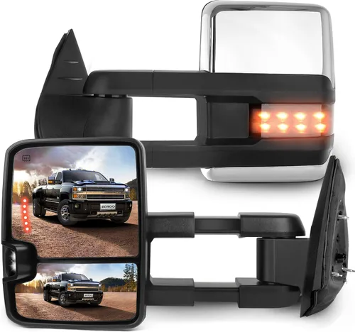 Miniatura 22 de SCITOO Espejos de remolque para Chevy Silverado 2014-2017 para GMC Sierra 1500 2015-2016 para Silverado para Sierra 2500HD 3500HD con control