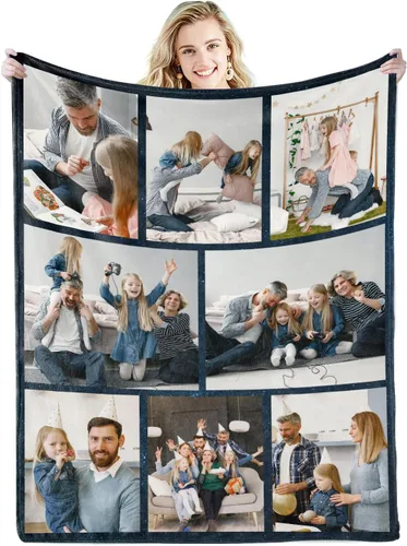 Miniatura 29 de Youltar Regalos personalizados para el día de la madre para mamá, manta de fotos personalizada de hija e hijo, 6 collages de fotos de 30 x 40