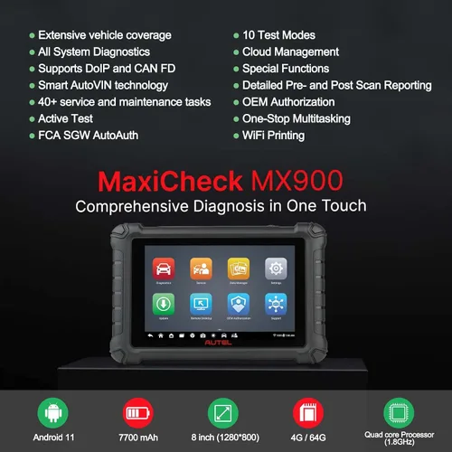 Miniatura 2 de Herramienta de escaneo Autel MX900 MK900 OBD2 para todo el sistema, igual que MK900BT, actualizada de MK808S MK808BT MX808 MX808S MK808Z