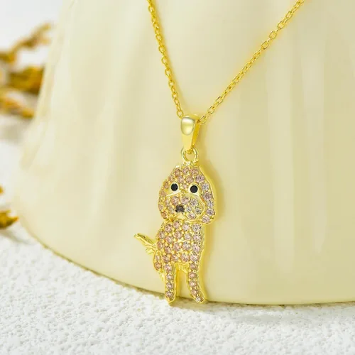 Miniatura 8 de Collares con colgante de perro de plata de ley S925 – 24 razas corgi/husky/labrador/pastor para mujer