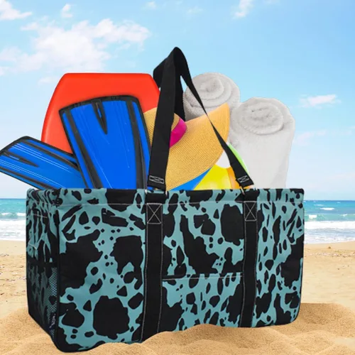 Miniatura 235 de NGIL Bolsa de comestibles reutilizable extra grande plegable de gran tamaño para comestibles, almacenamiento, picnic, playa, Bronco-negro occidental