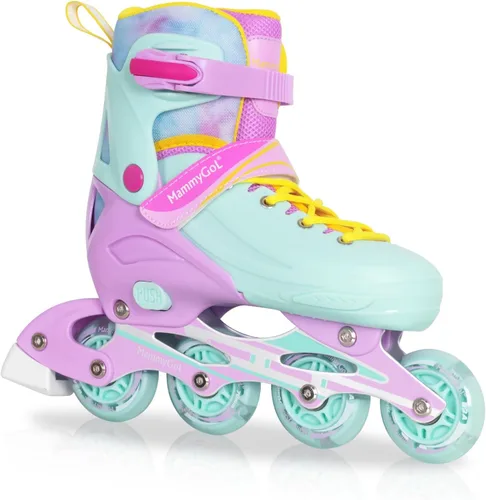 Miniatura 8 de MammyGol Patines en línea ajustables para niños, jóvenes y adultos, todas las ruedas se iluminan, patines de ruedas con cuchillas para interiores