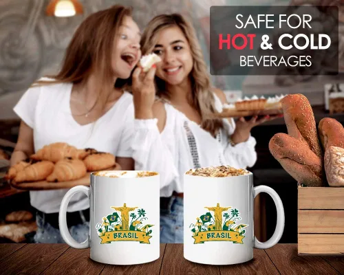 Miniatura 4 de Taza de café de Brasil de 11 onzas, bandera de Brasil, Río de Janeiro, fútbol, fútbol Art Deco, estatua de recuerdo para viajeros, hombres