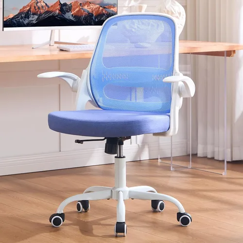 Miniatura 11 de amseatec Silla de oficina ergonómica de malla, brazos abatibles, altura ajustable, respaldo de malla transpirable y asiento de cojín grueso, silla