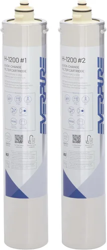 Pentair Everpure H-1200 - Juego de cartuchos de filtro de cambio rápido, EV928201, certificado NSF para reducir el plomo, paquete de repuesto para