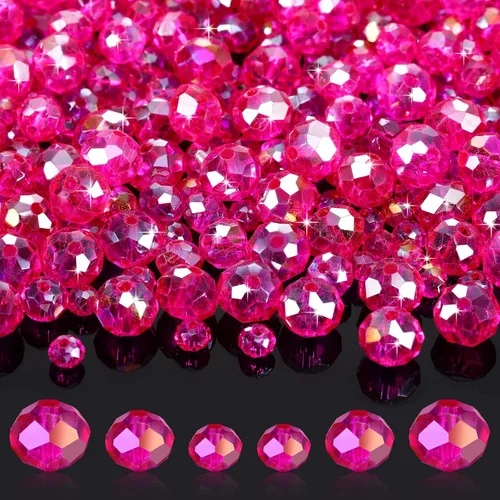 Miniatura 14 de WILLBOND 600 cuentas de cristal para hacer joyas, atrapasoles a granel, piedras preciosas sueltas para el día de San Valentín, vacaciones Verde