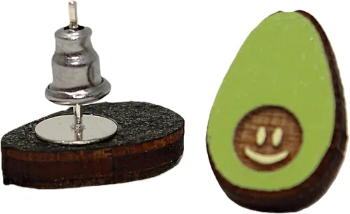 Miniatura 4 de Pendientes Avocuddles de Aguacate Juego de joyas de pendientes de aguacates de madera pintadas a mano
