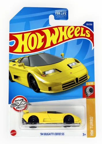 Miniatura 2 de Hot Wheels '94 Bugatti EB110 SS, Turbo 5/10, amarillo