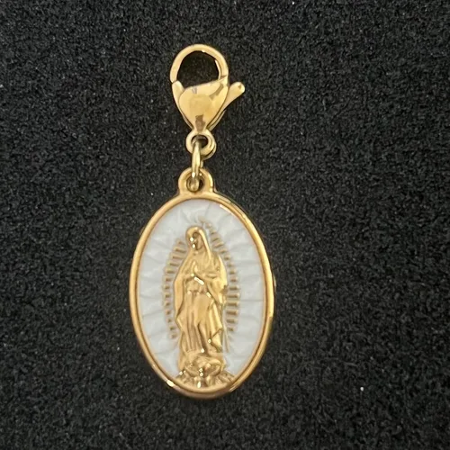 Miniatura 5 de AMOBESTER Dijes de clip chapados en oro de la Virgen María, colgante religioso de oro de 18 quilates para collar, pulsera, rosario, cierre