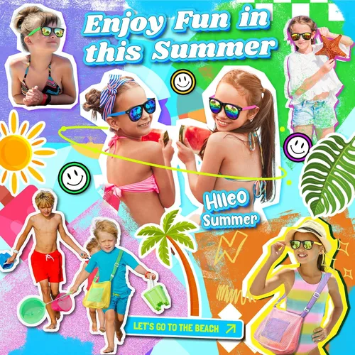 Miniatura 3 de Gafas de sol para niños a granel, gafas de sol de neón con protección UV400, niños y niñas, recuerdos de fiesta para niños, suministros de fiesta