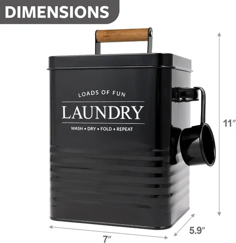 Miniatura 3 de Calindiana Dispensador de jabón de metal con cuchara para decoración de lavandería y ahorro de espacio, organización y almacenamiento, contenedor