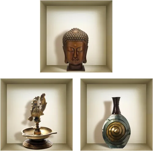 Miniatura 7 de Arte de pared 3D, juego de calcomanías de nicho, decoración de pared 3D, calcomanías de pared para sala de estar, calcomanías de pared