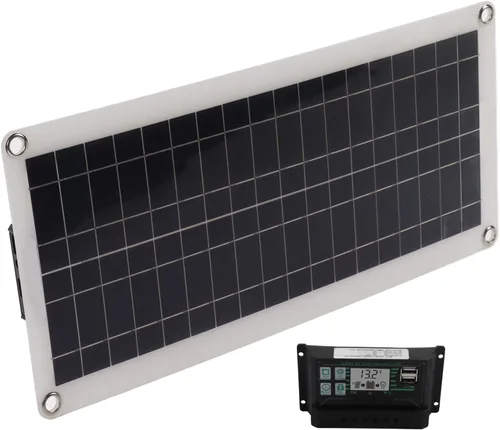 Miniatura 8 de Estink Kit de panel solar, panel solar de 30 W, 30 A, 12 V, 24 V, cargador de voltaje, kit de inicio de panel solar de silicio policristalino