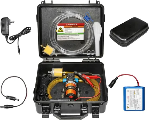 Miniatura 10 de Bomba de transferencia de combustible de 12 V, transfiere 120 galones de gasolina o diésel por hora. Con enchufe para mechero de coche, clip de 120