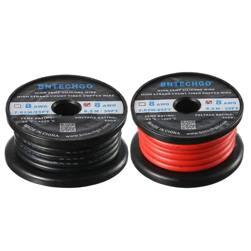 Miniatura 11 de Bntechgo 8 alambres de silicona suave y flexible, silicona resistente a altas temperaturas, altamente eficiente 8 AWG calibre, 1650 hilos de alambre