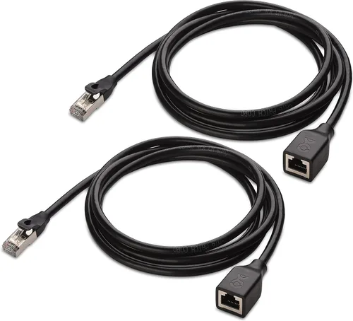 Miniatura 6 de Cable Matters Paquete de 2 cables de extensión Ethernet Cat 6 blindados cortos de 10 Gbps, 1.5 pies