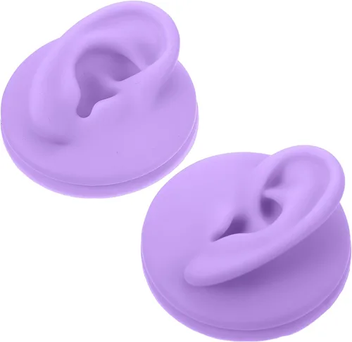 EXCEART 2 piezas de silicona modelo de oreja para perforación práctica de simulación realista exhibición de oído duradero y flexible accesorios de