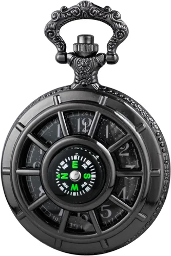 Miniatura 7 de Reloj de bolsillo para hombre, árabe digital reloj de bolsillo con cadena para hombre
