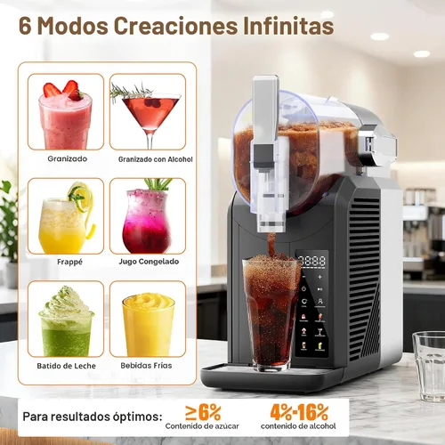 Miniatura 3 de Slushie Machine, 2L/68oz Slushy Machine para el hogar y fiesta Máquina de bebidas congeladas con autolimpieza, no necesita hielo, ideal