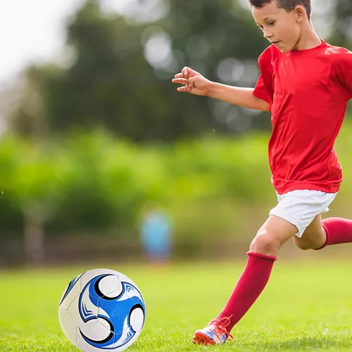 Miniatura 7 de Balón de fútbol tamaño 3, 4, 5 con aguja de bomba, diseño antiexplosión, para interiores y exteriores, adecuado para niños, práctica