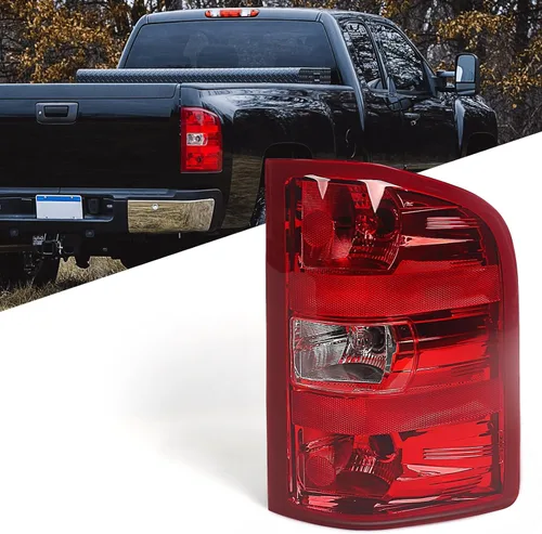 Ensamble de luz trasera derecha Huray Compatible con Chevy Silverado 2007-2013 1500 2500 HD 3500 HD lámpara de freno trasera estilo OE (con ribete