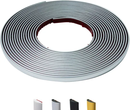 Miniatura 18 de Moldura de pared para despegar y pegar de 26.2 pies, moldura flexible en forma de D, color dorado mate para salpicaduras, espejos, paredes, ventanas