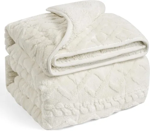 Miniatura 24 de Wemore Manta con peso de forro polar Sherpa para adulto, 10 libras de doble cara, acogedora y esponjosa, manta ultra mullida con parte superior