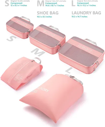 Miniatura 2 de Travelkin - Juego de 3 cubos de embalaje de compresión para maleta, organizador de viaje