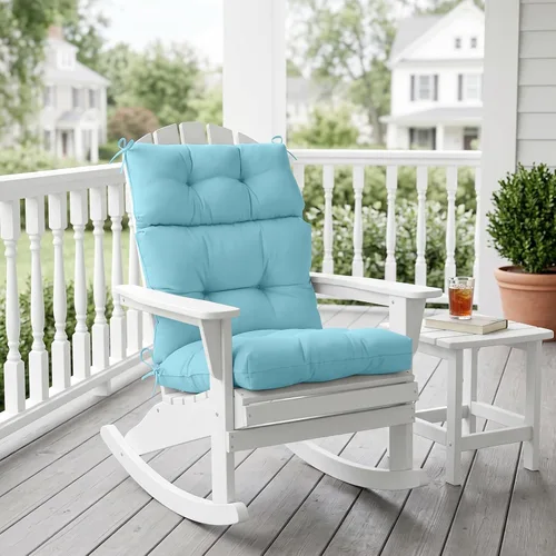 Miniatura 5 de EAGLE PEAK Cojín Acolchado para Silla de Patio con Respaldo Alto para Exteriores/Interiores, Juego de 1, 46'' x 22'', Azul Claro