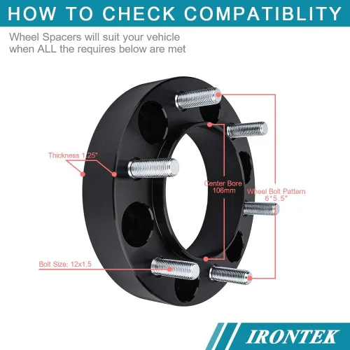 Miniatura 47 de IRONTEK Espaciadores de rueda de 2 pulgadas de 0.236 x 5.315 in para F150 (orificio de cubo de 3.429 in, pernos M14x2) 0.236x5.315 in a 0.236x5.315