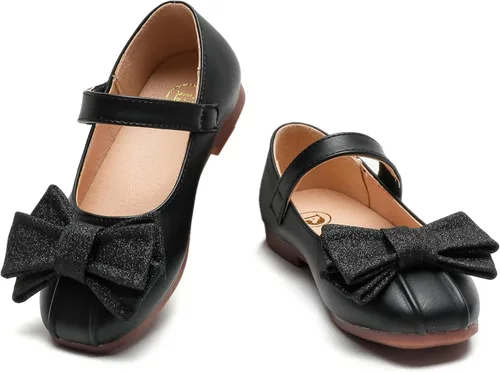 kkdom Vestido de niña Mary Jane Zapatos planos de ballet para niñas pequeñas, zapatos de princesa, zapatos de fiesta escolar