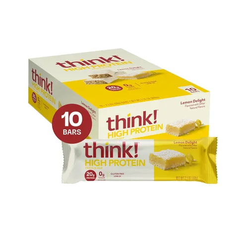 Miniatura 13 de Think! Barras de proteína, sin gluten, barra energética sin azúcar con aislado de proteína de suero, Creamy Peanut Butter, barras nutricionales, sin