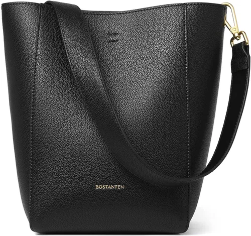 Miniatura 6 de Bostanten Bolsas de cuero para hombro, tipo balde, para mujer