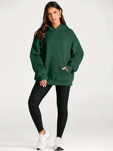 Miniatura 83 de Trendy Queen - Sudaderas extragrandes con capucha para mujer, suéteres de manga larga, sin botones, de vellón, de otoño, ropa de invierno