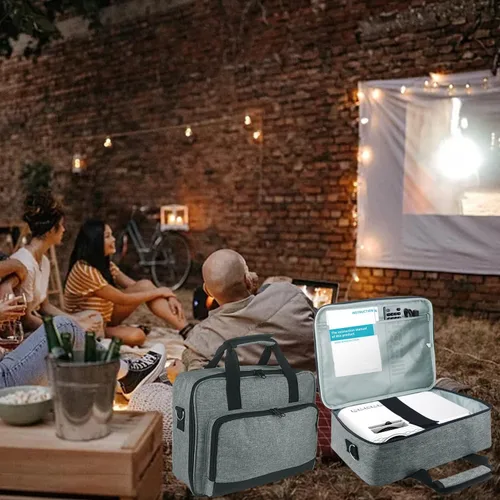 Miniatura 6 de Boczif Estuche para proyector, estuche de viaje portátil con compartimento para laptop y correa de hombro ajustable para mini proyector y accesorios